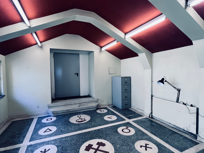 The floor at the old Titania mine offices at Veferden Sokndal Scene for Samtidskunst.