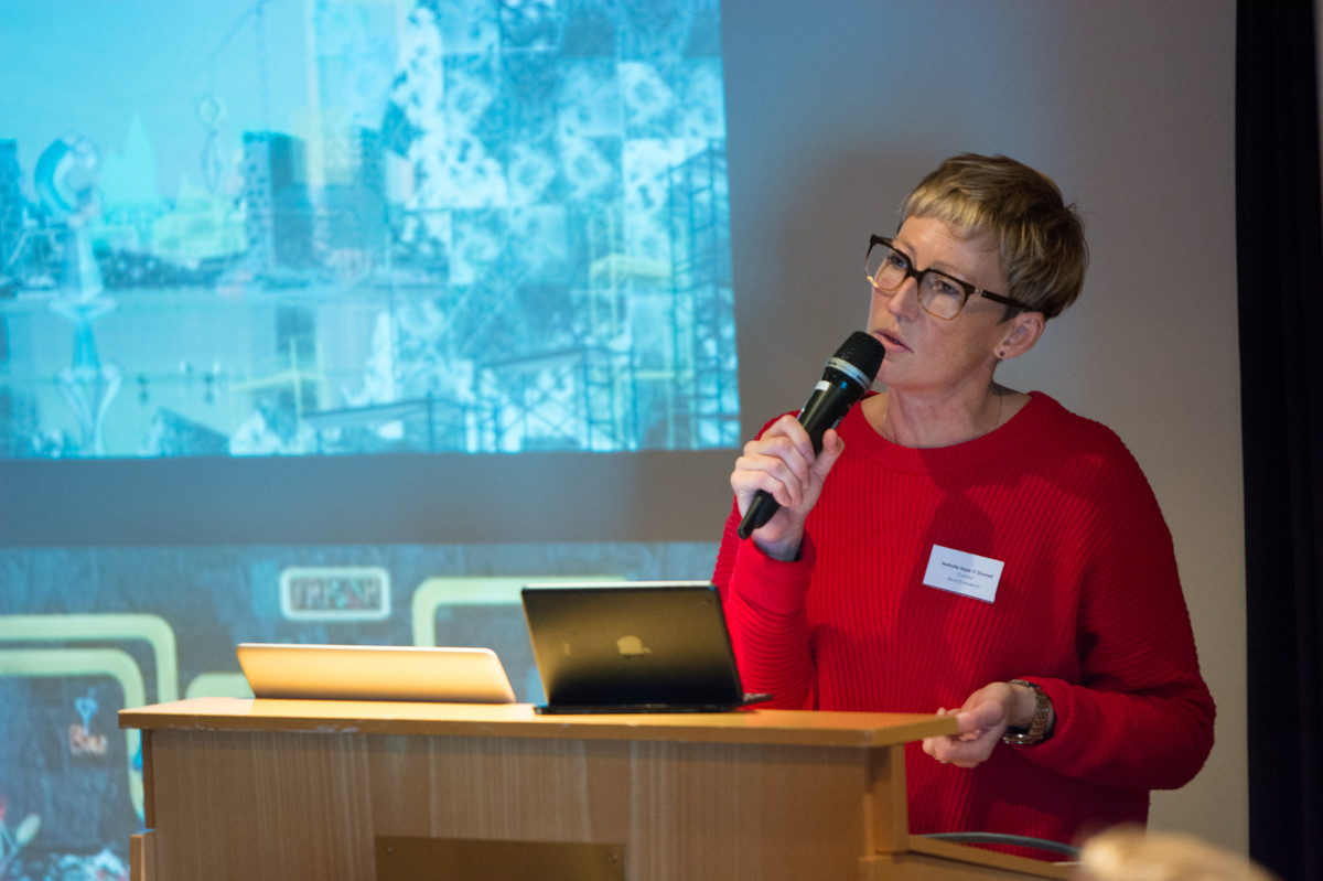 Curator Natalie Hope O´Donnel presenting Munch Museum on the Move, 2017.