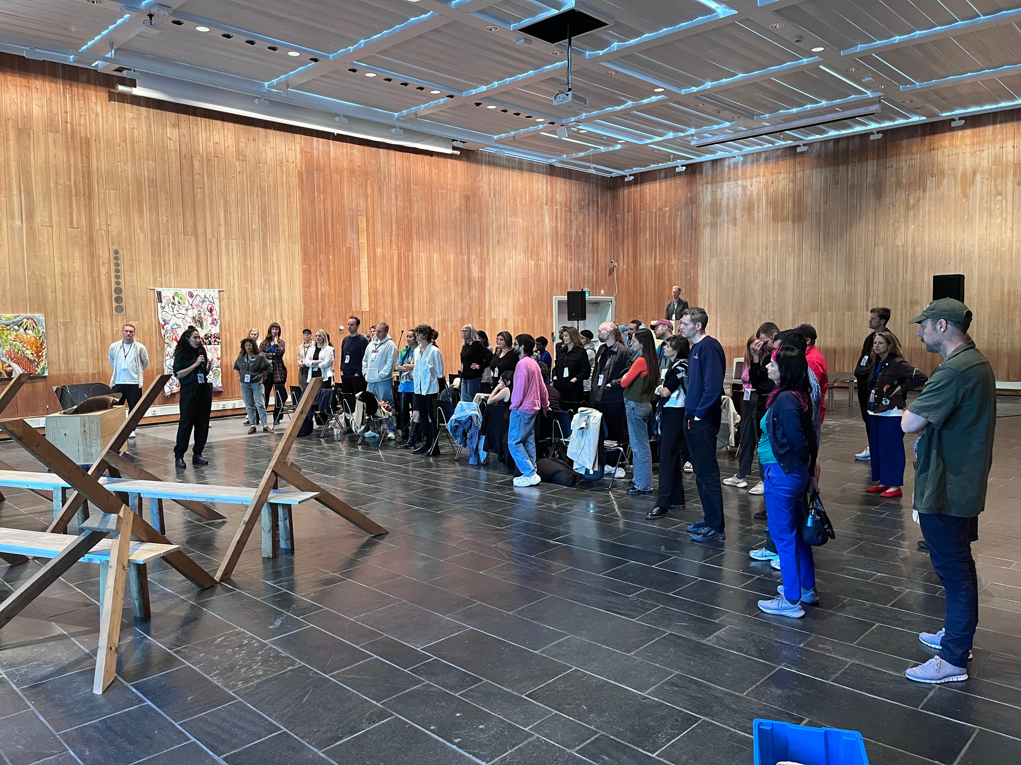 My Fathers Left: mixtape, by Artist Amber Ablett. A collective listening session in and around a wooden installation.  