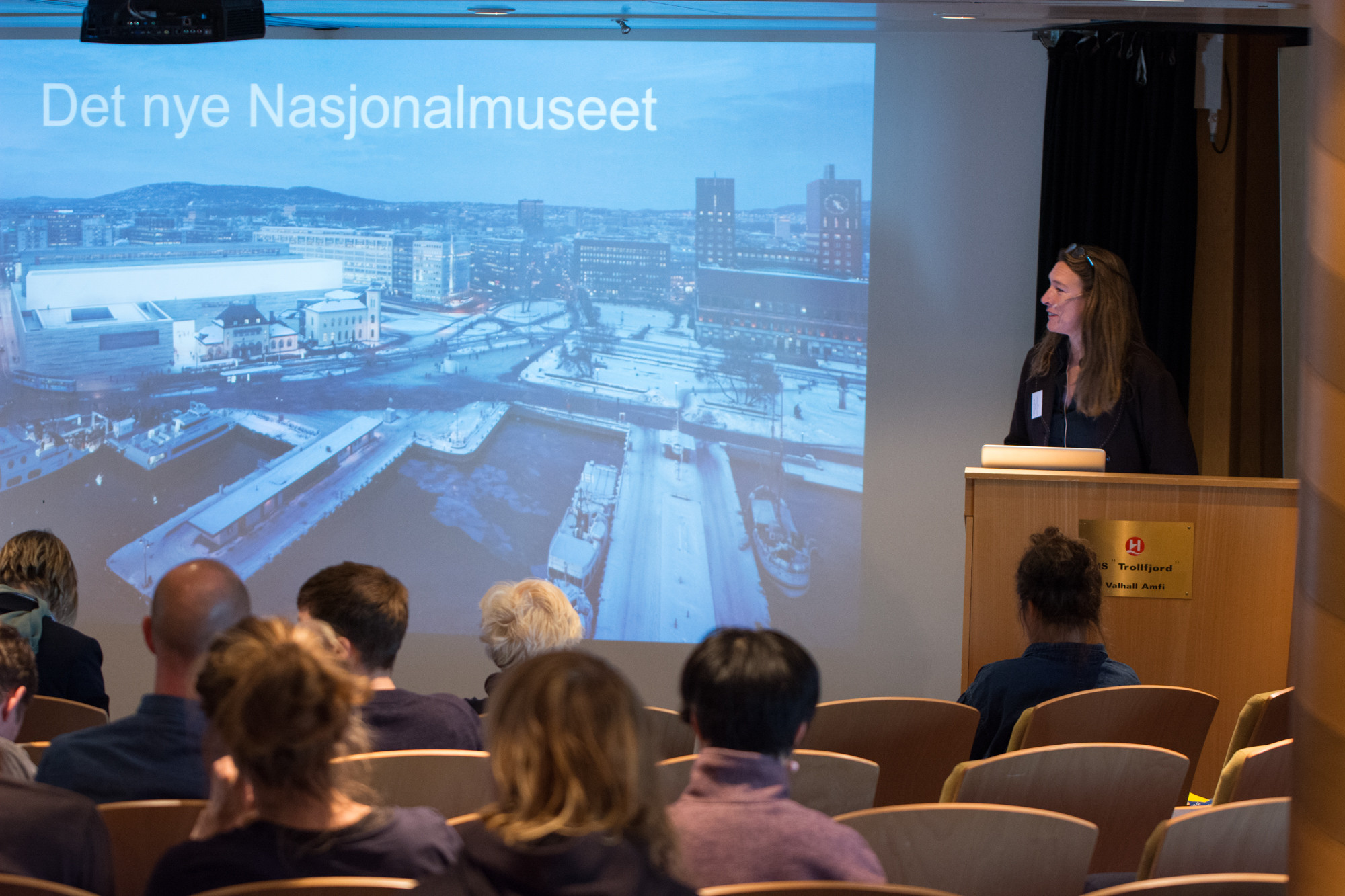 Sabrina van der Ley, Director of the Museum of Contemporary Art presenting the new National Museum. Photo: Laimonas Puisys.