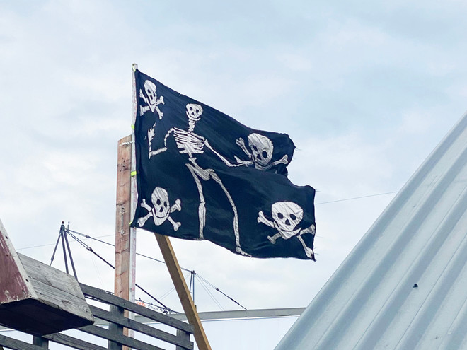 Queer pirate flag. Salt Art & Music solo exhibition, 2022.