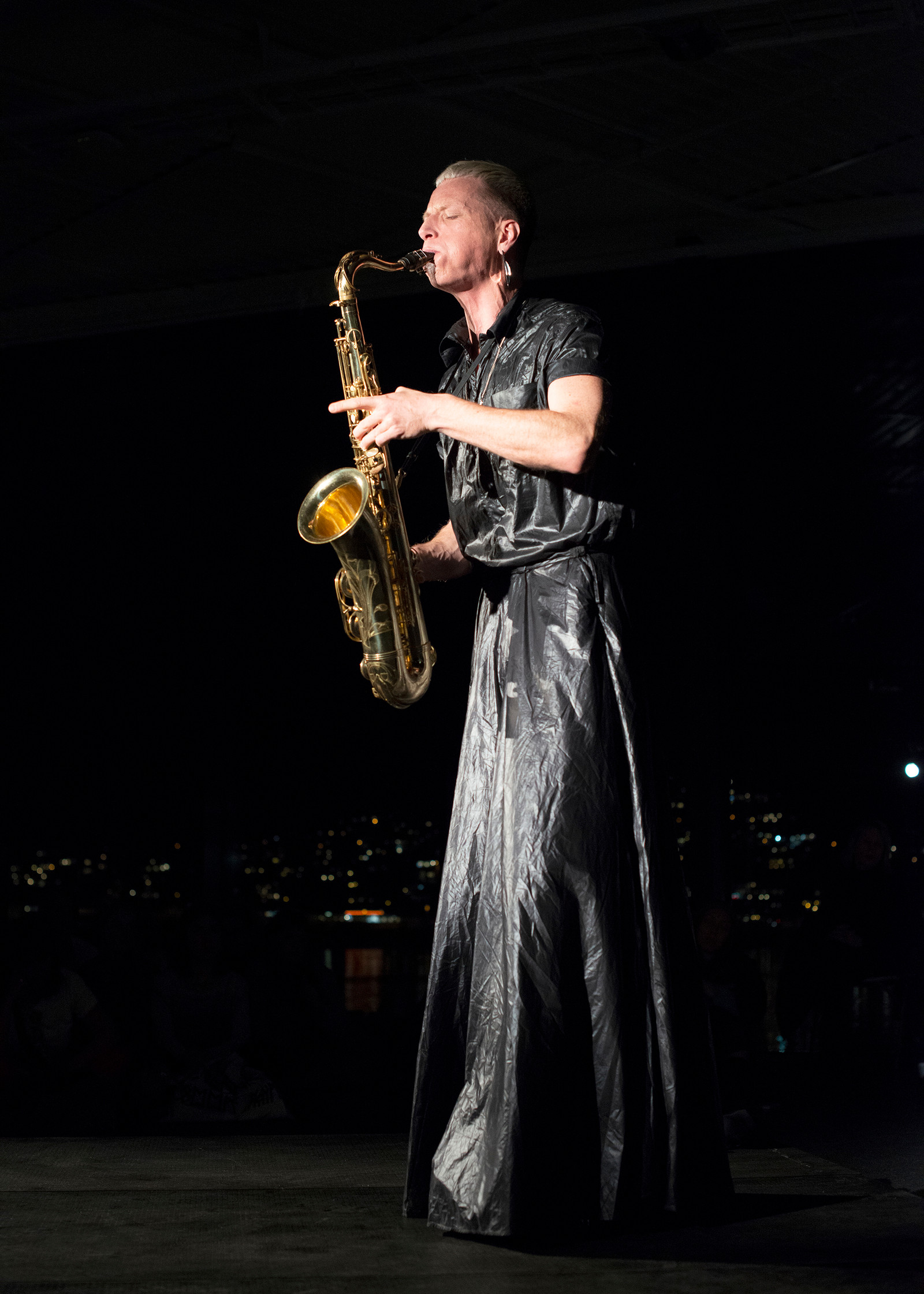 Bendik Giske performing at Prostneset harbor terminal, Coast 2022. Photo: Mihaly Stefanovicz