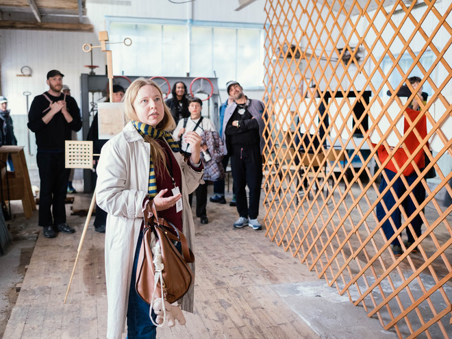 Anna Sofie Mathiasen in her exhibition at Velferden. Photo by Ljerka Kukurin for Coast Contemporary.