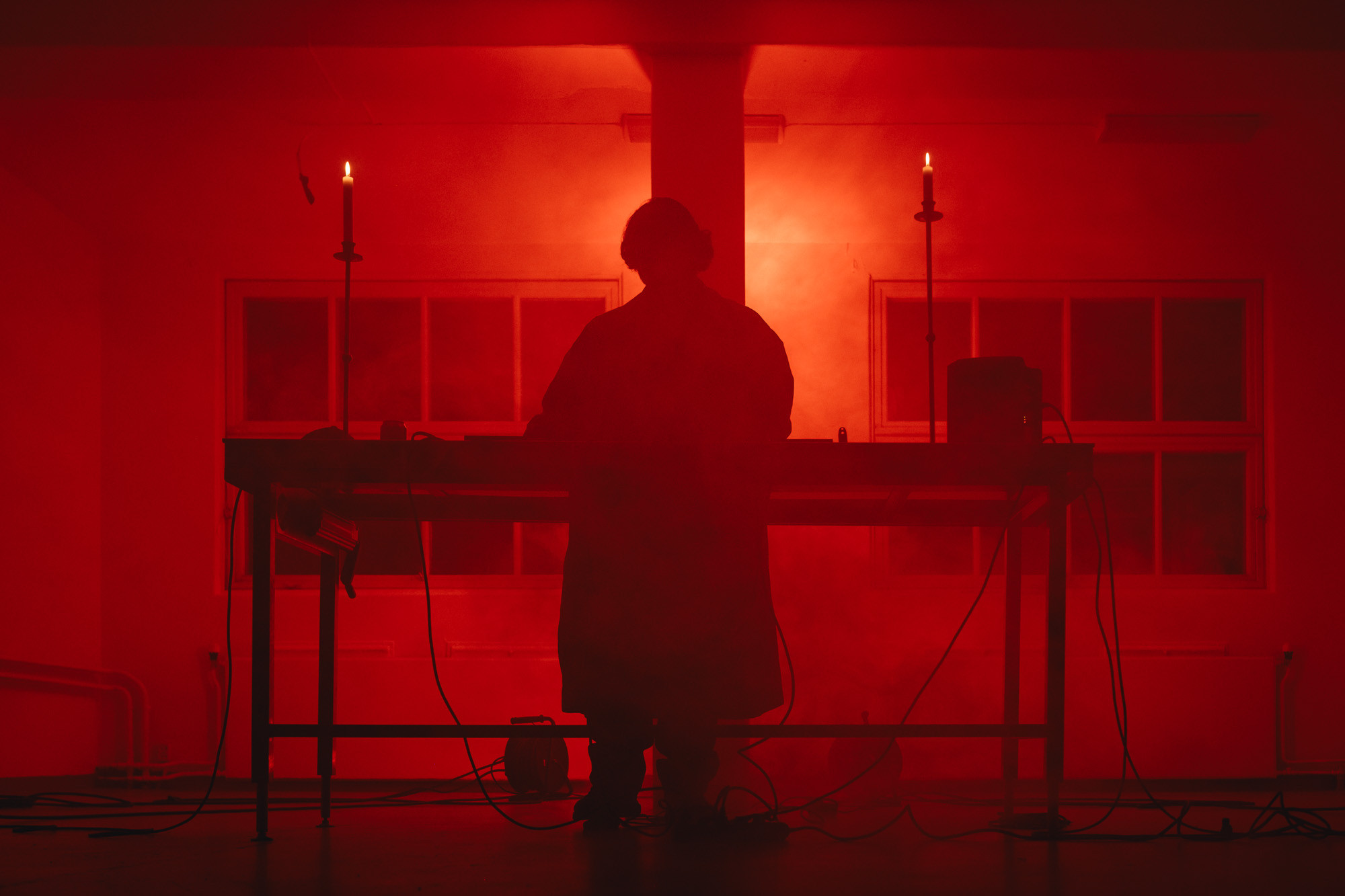 Ilavenil Vasuky Jayapalan performing இனப ெகாைல ம ம பறப ஒலி நிைன சி ன / sonic monument of genocide and rebirth, as a part of Mutant Prospects at Velferden. Photo by Tiny productions for Coast Contemporary.