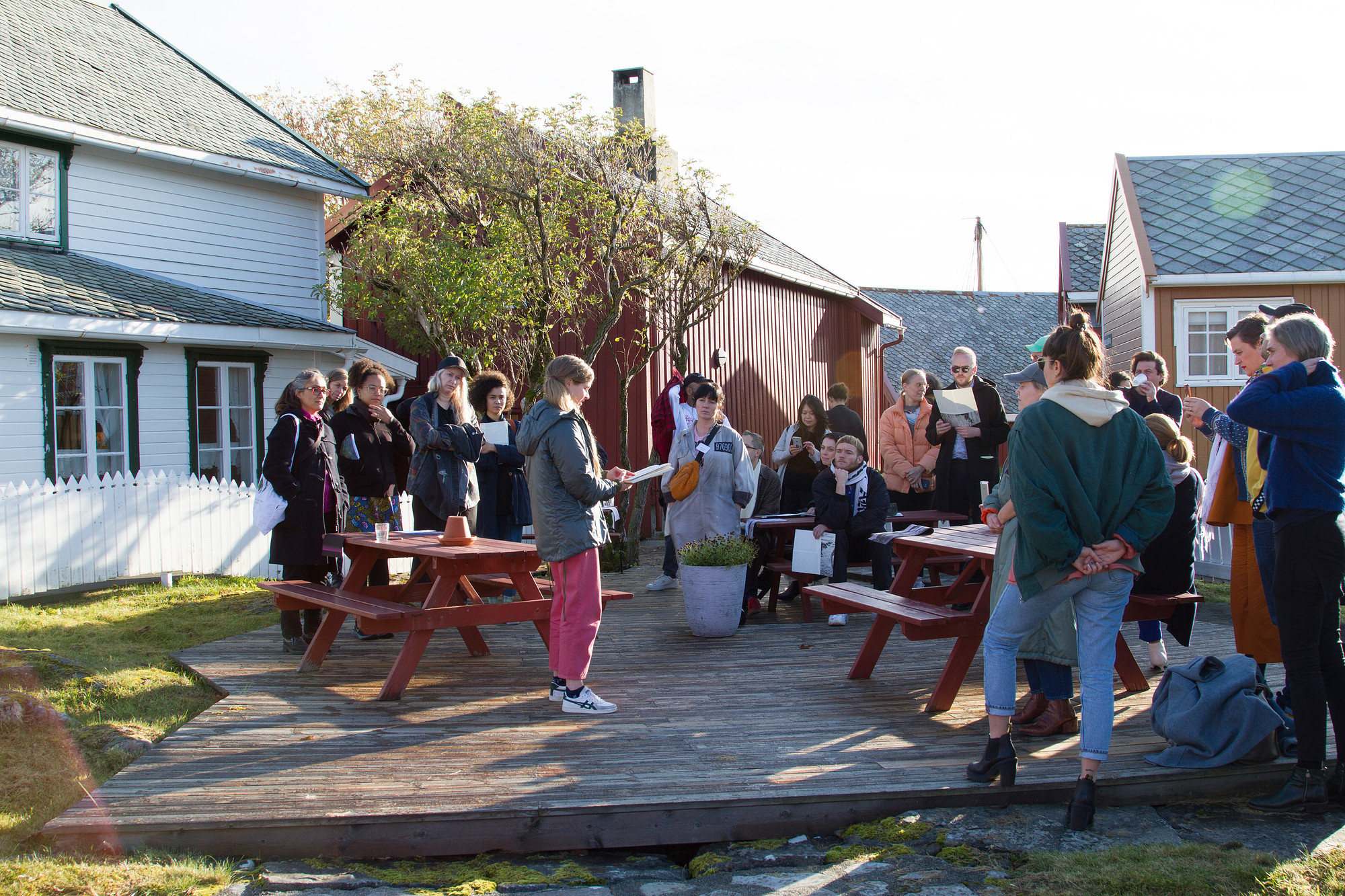 Ragnhild Aamås performing at Håholmen in Hustadvika. Photo: Kobie Nel.