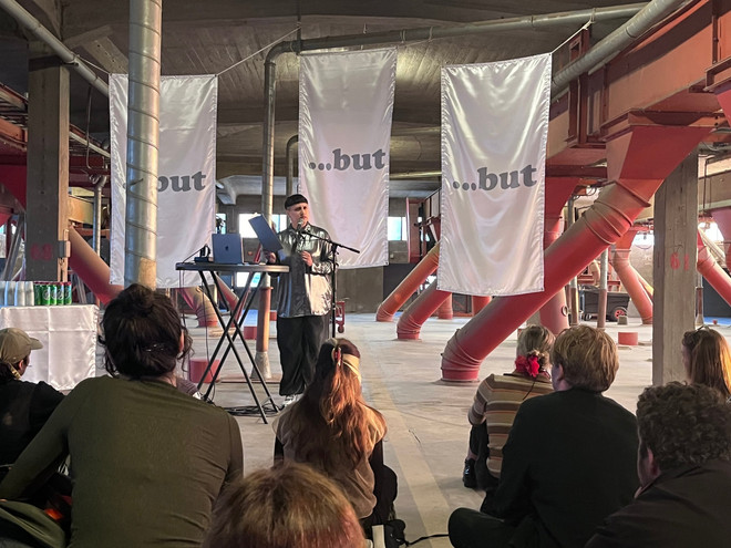 Will we ever feel safe again? (Have we ever felt safe at all?) Commissioned performance by Nayara Leite on top of the corn Silo run by Unikorn, at Vippetangen in Oslo.