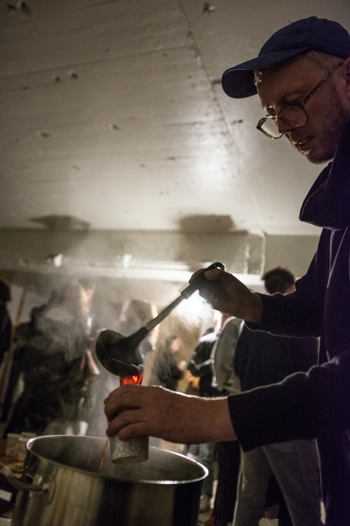Kenneth Varpe head of digital presentation serving up hot drinks pre-performance.
